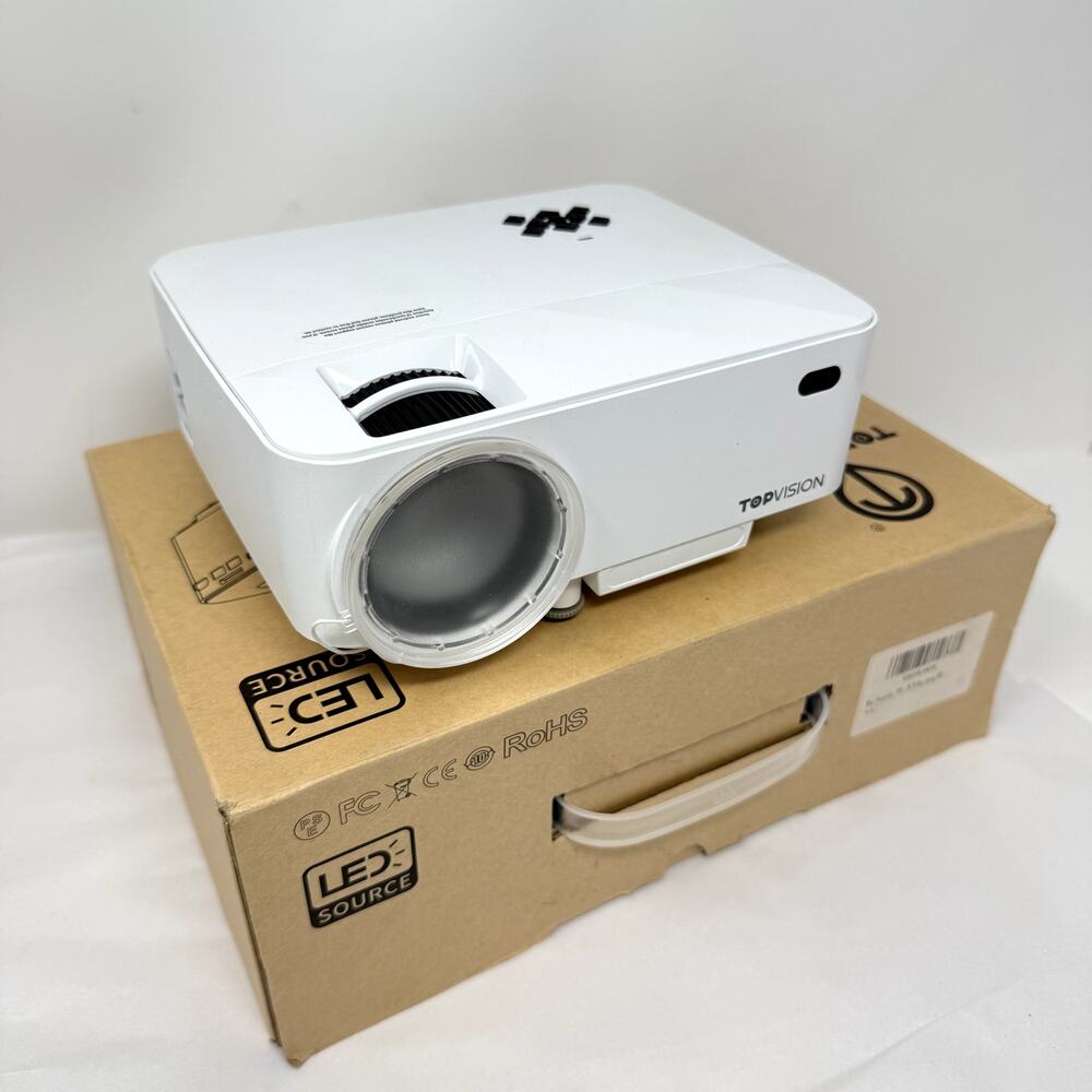 TOPVISION T21 Mini Portable LED Projector • NEW Open Box • High Brightness